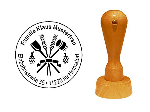 Stempel Holzstempel Motivstempel « BRAUEREI » Durchmesser ca. Ø 40 mm - mit persönlicher Adresse und Motiv - Bierbrauer Brauer Bierbrauerei Beruf Stempel Holzstempel Motivstempel « BRAUEREI » Durchmesser ca. Ø 40 mm - mit persönlicher Adresse und Motiv - Bierbrauer Brauer Bierbrauerei Beruf von DEKOLANDO