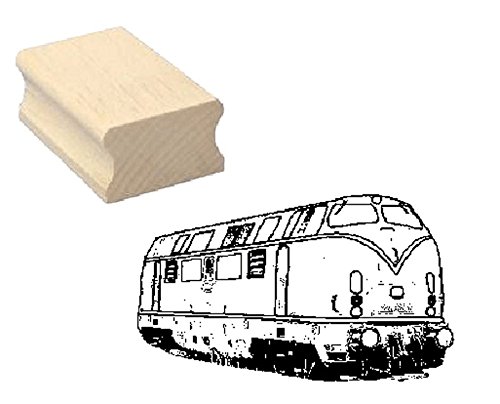 Stempel Holzstempel Motivstempel « DIESELLOKOMOTIVE 08 » Scrapbooking - Embossing Diesellok Lokomotive Zug Lokführer Schaffner Modelleisenbahn von DEKOLANDO