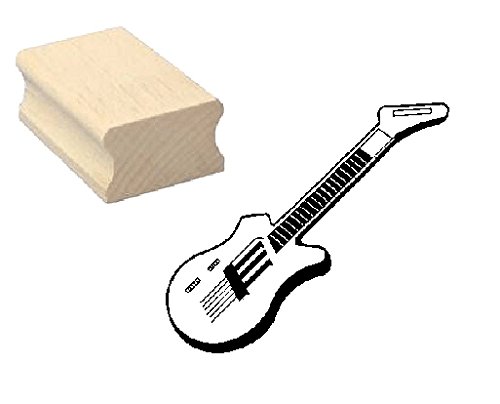 Stempel Holzstempel Motivstempel « E-GITARRE » Scrapbooking - Embossing Musiker Gitarrenmusik Rock Gitarre von DEKOLANDO