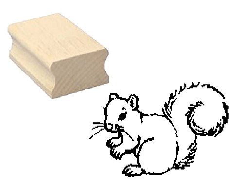 Stempel Holzstempel Motivstempel « EICHHÖRNCHEN » Scrapbooking - Embossing Kinderstempel Wald Natur Jagd Förster Jäger von DEKOLANDO