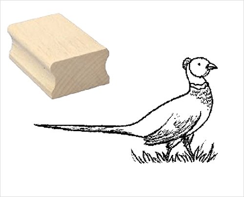 Stempel Holzstempel Motivstempel « FASAN » Scrapbooking - Embossing Kinderstempel Tierstempel Ornithologe Hühnervogel Zoo Tierpark von DEKOLANDO