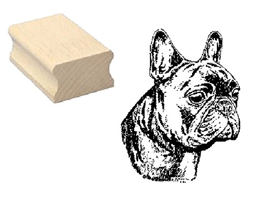 Stempel Holzstempel Motivstempel « FRANZÖSISCHE BULLDOGGE KOPF » Scrapbooking - Embossing Kinderstempel Tierstempel Haustier Hund Züchter von DEKOLANDO