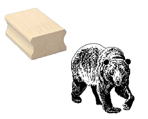 Stempel Holzstempel Motivstempel « GRIZZLYBÄR » Scrapbooking - Embossing Kinderstempel Tierstempel Grizzly Braunbär Bär von DEKOLANDO