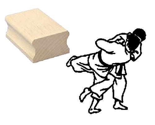 Stempel Holzstempel Motivstempel « JUDOKÄMPFER » Scrapbooking - Embossing Judo Kampfsport Sport Wettbewerb von DEKOLANDO