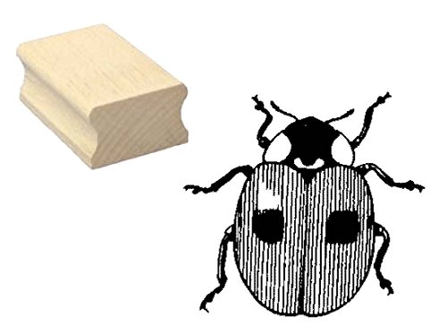 Stempel Holzstempel Motivstempel « MARIENKÄFER » Scrapbooking Embossing Basteln - Insekten Käfer Punkte von DEKOLANDO