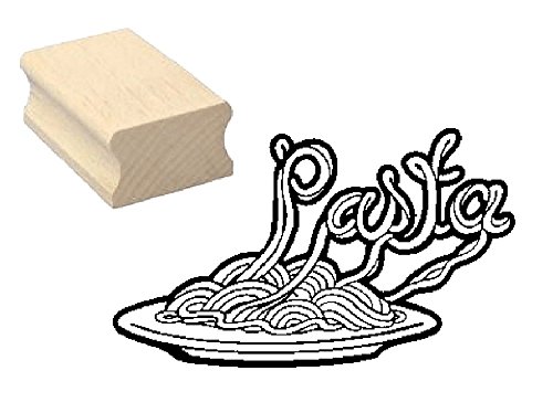 Stempel Holzstempel Motivstempel « PASTA NUDELN » Scrapbooking - Embossing Basteln Ernähung von DEKOLANDO