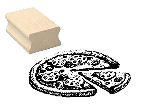 Stempel Holzstempel Motivstempel « PIZZA 02 » Scrapbooking - Embossing - Italiener Ernährung Basteln von DEKOLANDO
