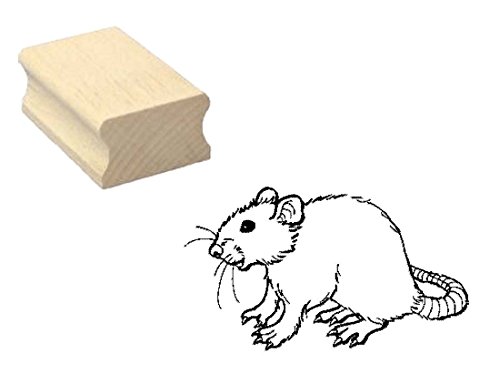 Stempel Holzstempel Motivstempel « RATTE » Scrapbooking - Embossing Basteln Streichelzoo Maus von DEKOLANDO