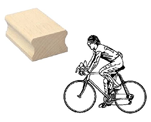 Stempel Holzstempel Motivstempel « RENNRADFAHRER » Scrapbooking - Embossing Rennrad Rennsport Radsport Fahrrad von DEKOLANDO