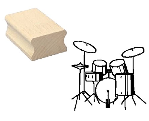 Stempel Holzstempel Motivstempel « SCHLAGZEUG 01 » Scrapbooking - Embossing Drummer Schlagzeuger Drumstick Musik von DEKOLANDO