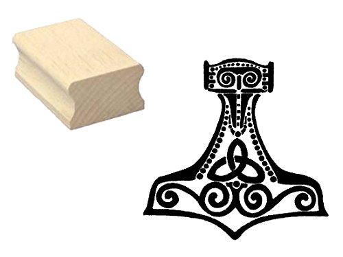 Stempel Holzstempel Motivstempel « THORS HAMMER » Scrapbooking - Embossing Basteln Germane Wikinger Heide Pagan von DEKOLANDO