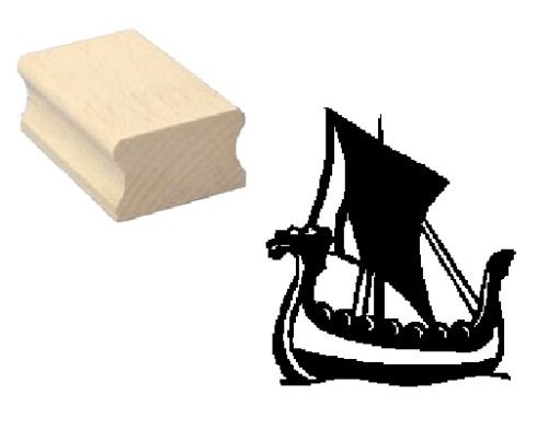 Stempel Holzstempel Motivstempel « WIKINGERSCHIFF » Scrapbooking - Embossing Nordmann Wikinger Seefahrt Schiff von DEKOLANDO
