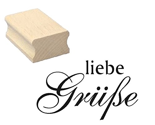 Stempel Holzstempel Motivstempel « liebe Grüße » Scrapbooking von DEKOLANDO