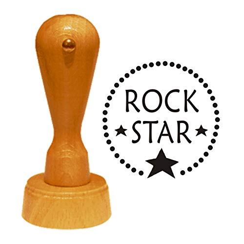Stempel Motivstempel « Rockstar » Durchmesser ca. Ø 40 mm - Basteln Scrapbooking - Rocker Rockmusik Sterne von DEKOLANDO