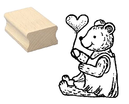 Stempel Teddy mit Herz Ballon - ca. 40 x 30 mm Stempel Teddy mit Herz Ballon - ca. 40 x 30 mm von DEKOLANDO