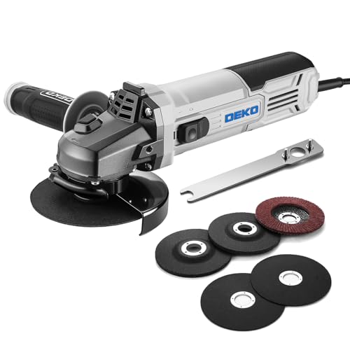 Winkelschleifer 900W 115 mm: DEKOPRO 4-1/2 pollici 7.5-Amp Smerigliatrice angolare manuale con corda utensili elettrici con mola per smerigliatura e taglio, disco per metallo, legno von DEKOPRO