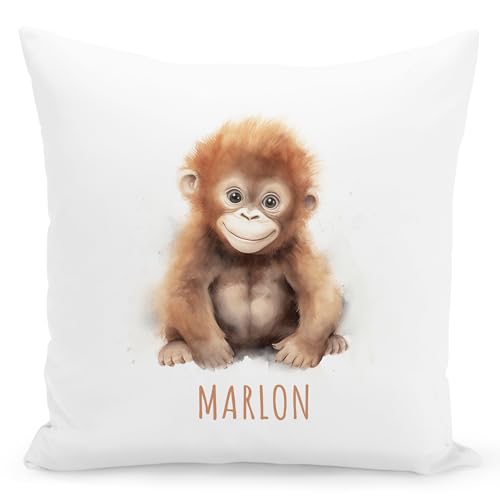 DEL MÀ Unique & Personal AFFE Kissen personalisiert mit Namen Kinderkissen Kuschelkissen Kinder Geschenk Kinderzimmer Deko Junge Mädchen Zierkissen Dekokissen 40x40 cm inkl. Füllung und Bezug DEL MÀ Unique & Personal AFFE Kissen personalisiert mit Namen Kinderkissen Kuschelkissen Kinder Geschenk Kinderzimmer Deko Junge Mädchen Zierkissen Dekokissen 40x40 cm inkl. Füllung und Bezug von DEL MÀ Unique & Personal