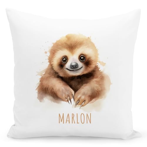 DEL MÀ Unique & Personal Faultier Kissen personalisiert mit Namen Kinderkissen Kuschelkissen Kinder Geschenk Kinderzimmer Deko Junge Mädchen Zierkissen Dekokissen 40x40 cm inkl. Füllung und Bezug DEL MÀ Unique & Personal Faultier Kissen personalisiert mit Namen Kinderkissen Kuschelkissen Kinder Geschenk Kinderzimmer Deko Junge Mädchen Zierkissen Dekokissen 40x40 cm inkl. Füllung und Bezug von DEL MÀ Unique & Personal