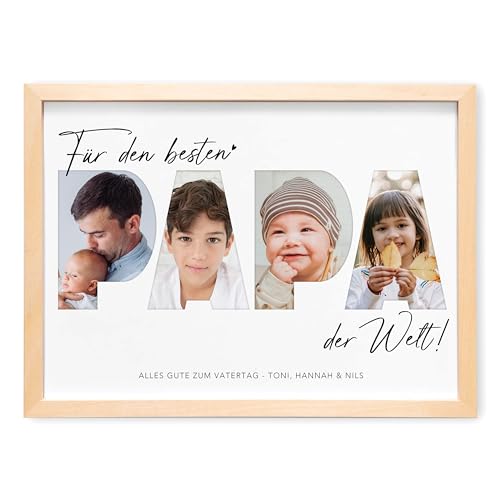 DEL MÀ Unique & Personal Geburtstagsgeschenk Papa Vatertagsgeschenk personalisierte Fotocollage Vater Fotogeschenk Vatertag Geschenk zum Geburtstag (mit oder ohne Rahmen) von DEL MÀ Unique & Personal