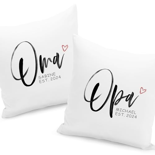 DEL MÀ Unique & Personal Ihr werdet Oma und Opa Kissen 2er Geschenkset personalisiert zum Schwangerschaft verkünden werdende Großeltern Geschenk Dekokissen Paar 40x40 cm inkl. Füllung und Bezug DEL MÀ Unique & Personal Ihr werdet Oma und Opa Kissen 2er Geschenkset personalisiert zum Schwangerschaft verkünden werdende Großeltern Geschenk Dekokissen Paar 40x40 cm inkl. Füllung und Bezug von DEL MÀ Unique & Personal