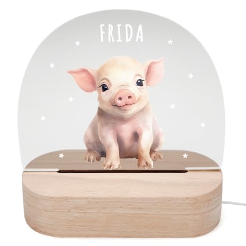 DEL MÀ Unique & Personal Personalisiertes Schwein Nachtlicht Kinder & Babys Babyzimmer Deko Kinderzimmer Nachtlampe Mädchen Jungen Kinderlampe Inkl. Holzfuß & Netzteil DEL MÀ Unique & Personal Personalisiertes Schwein Nachtlicht Kinder & Babys Babyzimmer Deko Kinderzimmer Nachtlampe Mädchen Jungen Kinderlampe Inkl. Holzfuß & Netzteil von DEL MÀ Unique & Personal