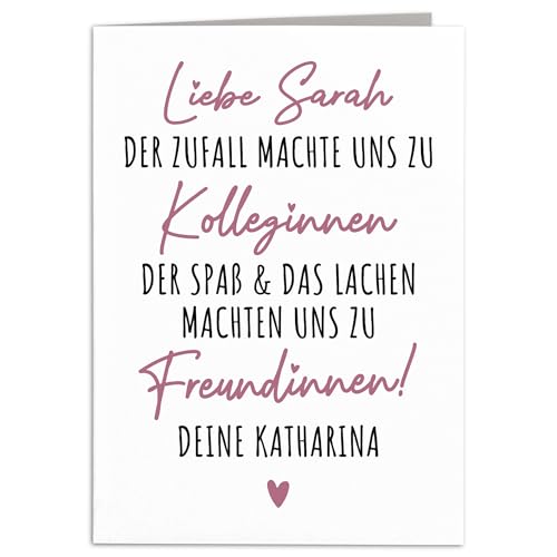 Der Zufall machte uns zu Kolleginnen personalisierte Karte Abschied Kollegin Abschiedskarte Lieblingskollegin Abschiedsgeschenk Arbeitskollegin Klappkarte mit Umschlag 10,5 x 14,8 cm Der Zufall machte uns zu Kolleginnen personalisierte Karte Abschied Kollegin Abschiedskarte Lieblingskollegin Abschiedsgeschenk Arbeitskollegin Klappkarte mit Umschlag 10,5 x 14,8 cm von DEL MÀ Unique & Personal