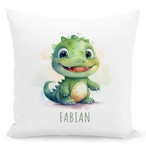 Dino Kissen personalisiert mit Namen Kinderkissen Kuschelkissen Kinder Geschenk Kinderzimmer Deko Junge Mädchen Zierkissen Dekokissen 40x40 cm inkl. Füllung und Bezug Dino Kissen personalisiert mit Namen Kinderkissen Kuschelkissen Kinder Geschenk Kinderzimmer Deko Junge Mädchen Zierkissen Dekokissen 40x40 cm inkl. Füllung und Bezug von DEL MÀ Unique & Personal