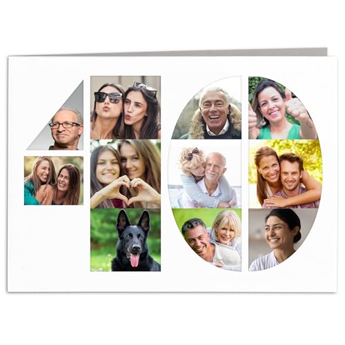 Geburtstagskarte 40. Geburtstag perosnalisierte Fotocollage Karte zum Geburtstag Geschenkkarte Frau Mann Grußkarte Klappkarte mit Umschlag 14,8 x 10,5 cm Geburtstagskarte 40. Geburtstag perosnalisierte Fotocollage Karte zum Geburtstag Geschenkkarte Frau Mann Grußkarte Klappkarte mit Umschlag 14,8 x 10,5 cm von DEL MÀ Unique & Personal