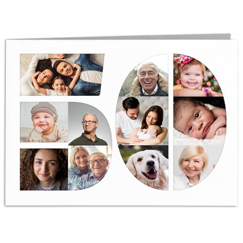 Geburtstagskarte 50. Geburtstag perosnalisierte Fotocollage Karte zum Geburtstag Geschenkkarte Frau Mann Grußkarte Klappkarte mit Umschlag 14,8 x 10,5 cm Geburtstagskarte 50. Geburtstag perosnalisierte Fotocollage Karte zum Geburtstag Geschenkkarte Frau Mann Grußkarte Klappkarte mit Umschlag 14,8 x 10,5 cm von DEL MÀ Unique & Personal