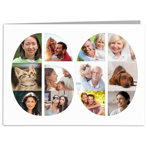 Geburtstagskarte 60. Geburtstag perosnalisierte Fotocollage Karte zum Geburtstag Geschenkkarte Frau Mann Grußkarte Klappkarte mit Umschlag 14,8 x 10,5 cm Geburtstagskarte 60. Geburtstag perosnalisierte Fotocollage Karte zum Geburtstag Geschenkkarte Frau Mann Grußkarte Klappkarte mit Umschlag 14,8 x 10,5 cm von DEL MÀ Unique & Personal
