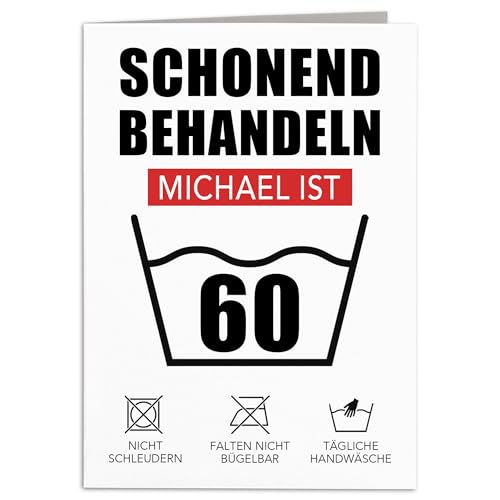 Geburtstagskarte 60. Geburtstag schonend behandeln personalisiert lustige Grußkarte Karte Klappkarte Faltkarte mit Umschlag 10,5 x 14,8 cm Geburtstagskarte 60. Geburtstag schonend behandeln personalisiert lustige Grußkarte Karte Klappkarte Faltkarte mit Umschlag 10,5 x 14,8 cm von DEL MÀ Unique & Personal