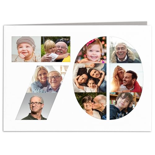 Geburtstagskarte 70. Geburtstag perosnalisierte Fotocollage Karte zum Geburtstag Geschenkkarte Frau Mann Grußkarte Klappkarte mit Umschlag 14,8 x 10,5 cm Geburtstagskarte 70. Geburtstag perosnalisierte Fotocollage Karte zum Geburtstag Geschenkkarte Frau Mann Grußkarte Klappkarte mit Umschlag 14,8 x 10,5 cm von DEL MÀ Unique & Personal
