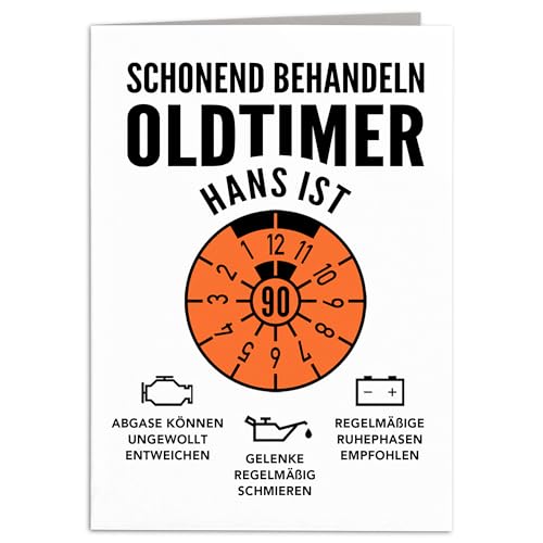Geburtstagskarte 90. Geburtstag Oldtimer personalisiert lustige Grußkarte Karte Geburtstag Klappkarte Faltkarte mit Umschlag 10,5 x 14,8 cm Geburtstagskarte 90. Geburtstag Oldtimer personalisiert lustige Grußkarte Karte Geburtstag Klappkarte Faltkarte mit Umschlag 10,5 x 14,8 cm von DEL MÀ Unique & Personal