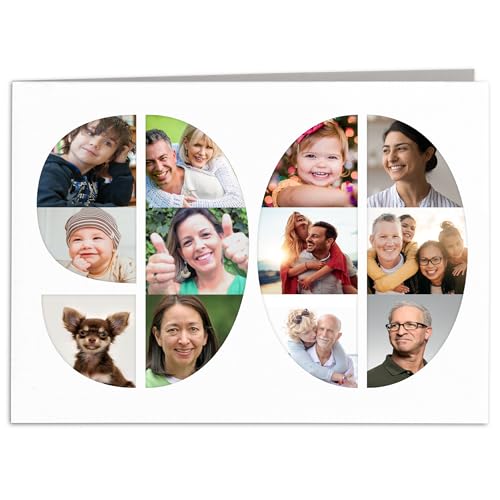 Geburtstagskarte 90. Geburtstag perosnalisierte Fotocollage Karte zum Geburtstag Geschenkkarte Frau Mann Grußkarte Klappkarte mit Umschlag 14,8 x 10,5 cm Geburtstagskarte 90. Geburtstag perosnalisierte Fotocollage Karte zum Geburtstag Geschenkkarte Frau Mann Grußkarte Klappkarte mit Umschlag 14,8 x 10,5 cm von DEL MÀ Unique & Personal