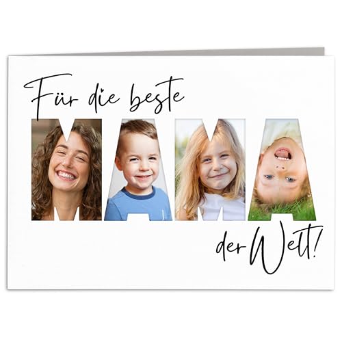 Geburtstagskarte Mama Karte personalisierte Geschenkkarte Muttertag Fotocollage Geburtstag Mutter Geschenk Muttertagsgeschenk Klappkarte mit Umschlag 10,5 x 14,8 cm Geburtstagskarte Mama Karte personalisierte Geschenkkarte Muttertag Fotocollage Geburtstag Mutter Geschenk Muttertagsgeschenk Klappkarte mit Umschlag 10,5 x 14,8 cm von DEL MÀ Unique & Personal