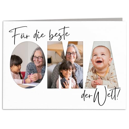 Geburtstagskarte Oma Karte personalisierte Geschenkkarte Muttertag Fotocollage Geburtstag Großmutter Geschenk Muttertagsgeschenk Klappkarte mit Umschlag 10,5 x 14,8 cm Geburtstagskarte Oma Karte personalisierte Geschenkkarte Muttertag Fotocollage Geburtstag Großmutter Geschenk Muttertagsgeschenk Klappkarte mit Umschlag 10,5 x 14,8 cm von DEL MÀ Unique & Personal