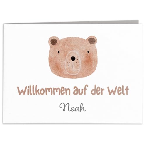 Karte zur Geburt Junge personalisierte Glückwunschkarte Babykarte Geburtstagskarte Baby Geburtskarte Klappkarte mit Umschlag 14,8 x 10,5 cm Karte zur Geburt Junge personalisierte Glückwunschkarte Babykarte Geburtstagskarte Baby Geburtskarte Klappkarte mit Umschlag 14,8 x 10,5 cm von DEL MÀ Unique & Personal