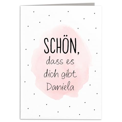 Schön das es dich gibt Geschenk Karte personalisiert Geburtstagskarte Freundin Freundschaft Faltkarte Klappkarte mit Umschlag 10,5 x 14,8 cm Schön das es dich gibt Geschenk Karte personalisiert Geburtstagskarte Freundin Freundschaft Faltkarte Klappkarte mit Umschlag 10,5 x 14,8 cm von DEL MÀ Unique & Personal