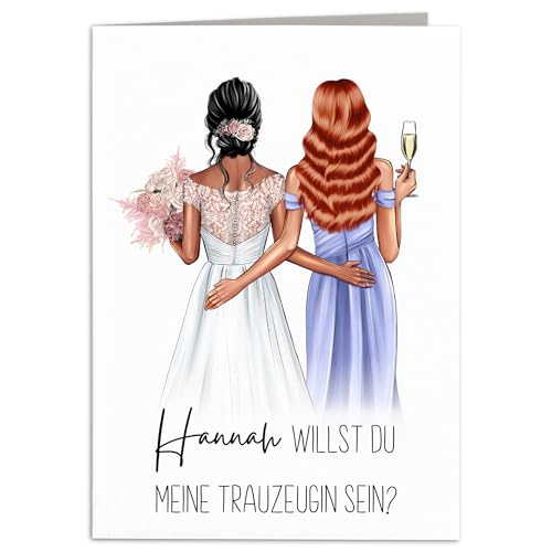 Willst du meine Trauzeugin sein Grußkarte personalisierte Karte Trauzeugin fragen Trauzeuginnen Geschenk Klappkarte mit Umschlag 10,5 x 14,8 cm Willst du meine Trauzeugin sein Grußkarte personalisierte Karte Trauzeugin fragen Trauzeuginnen Geschenk Klappkarte mit Umschlag 10,5 x 14,8 cm von DEL MÀ Unique & Personal