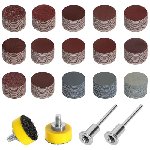 300 Stück Schleifblüten Schleifscheiben Runde Nassschleifpapier Schleifpapier Set 25mm Schleifpads für Holz Metall Spiegel Schmuck Polieren (Körnung 80-5000) von DELAESI
