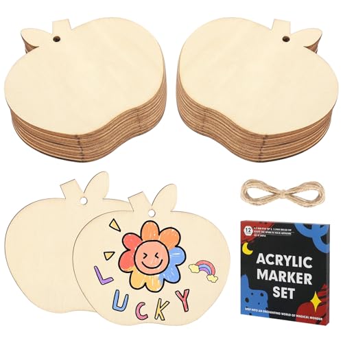 20 Stück Holzanhänger Äpfel Geschenkanhänger Rückgängig Gemacht Apfel Anhänger mit Acrylmarkern Apfelform Holzornamente DIY Holzscheiben für Hochzeit Geburtstag Weihnachten Dekoration 20 Stück Holzanhänger Äpfel Geschenkanhänger Rückgängig Gemacht Apfel Anhänger mit Acrylmarkern Apfelform Holzornamente DIY Holzscheiben für Hochzeit Geburtstag Weihnachten Dekoration von DELAESI