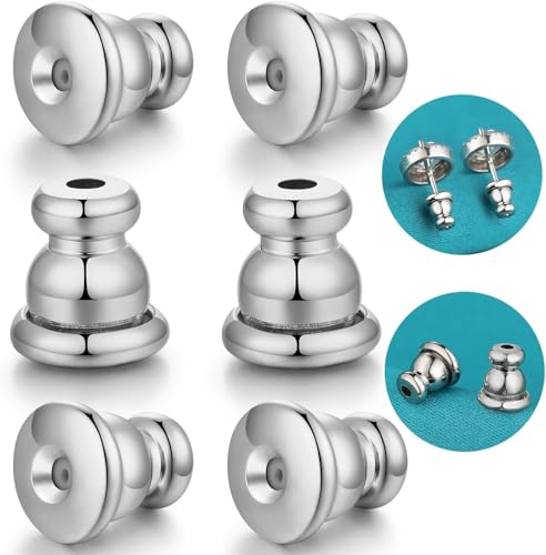 DELECOE 3 Paar 18K Gold Ohrstecker für Diamant Ohrringe Hypoallergen für Ohrlöcher 3 Paar 6mm von DELECOE