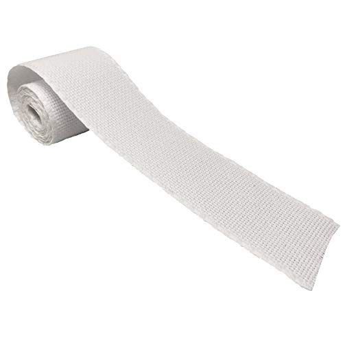 Aida-Stoffband für Kreuzstich, 14 Karat, 100 % Baumwolle, zum Personalisieren von Handtüchern oder Stofftaschen | 50 mm breit | 3 m | von Delicatela (weiß) von DELICATELA