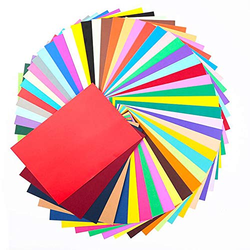 Buntes DIN-A4 TonPapier, 200g/m², Buntpapier, Farbigen Farbigen A4 Kopierpapier Papier,Ton-Zeichen-Papiere bunt, für DIY Kunst Handwerk (Mehr als 30 Farben-50Stück) von DELLCCIU
