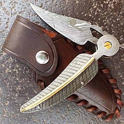 DELLINGER FREYDIS Clip & Damast Taschenmesser & Klappmesser & Damaststahl Messer & Outdoor Damastmesser Folder Knife 8,5cm Klinge DELLINGER FREYDIS Clip & Damast Taschenmesser & Klappmesser & Damaststahl Messer & Outdoor Damastmesser Folder Knife 8,5cm Klinge von DELLINGER