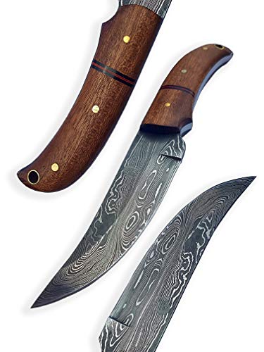 DELLINGER Skinner Mahagony & Damastmesser & Damaststahl Messer & Outdoor Damastmesser 110 mm Klinge von DELLINGER
