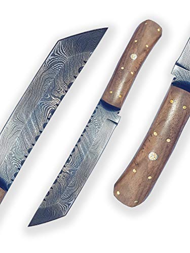 DELLINGER Tanto Walnuss & Damastmesser & Damaststahl Messer & Outdoor Jagd Damastmesser 155 mm Klinge & inklusive Lederscheide DELLINGER Tanto Walnuss & Damastmesser & Damaststahl Messer & Outdoor Jagd Damastmesser 155 mm Klinge & inklusive Lederscheide von DELLINGER