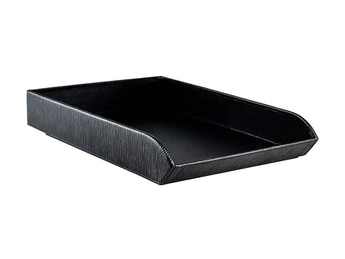DELMON VARONE - Briefablage DIN A4 aus Premium Leder Manhattan Schwarz - Schreibtisch Organizer als Ablage für Dokumente, Briefe, Akten und Zeitungen, Klassischer Briefkorb in Echtleder für Büro DELMON VARONE - Briefablage DIN A4 aus Premium Leder Manhattan Schwarz - Schreibtisch Organizer als Ablage für Dokumente, Briefe, Akten und Zeitungen, Klassischer Briefkorb in Echtleder für Büro von DELMON VARONE - FINE LEATHERGOODS MADE IN GERMANY