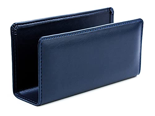 DELMON VARONE - Briefständer aus veganem Kunstleder Blau - Dokumentenhalter zur Aufbewahrung von Post, Briefe, Dokumente & Prospekte - Briefablage Organizer für Schreibtisch & Büro mit Metalleinlage DELMON VARONE - Briefständer aus veganem Kunstleder Blau - Dokumentenhalter zur Aufbewahrung von Post, Briefe, Dokumente & Prospekte - Briefablage Organizer für Schreibtisch & Büro mit Metalleinlage von DELMON VARONE - FINE LEATHERGOODS MADE IN GERMANY