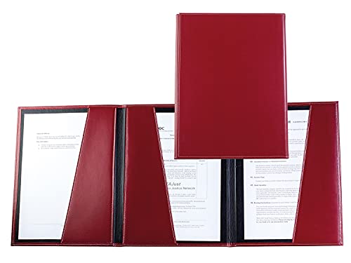DELMON VARONE - Kanzlei- & Vertragsmappe mit 3 Fächer DIN A4 Cambridge Top Grain Leder Rot - Echtleder Urkunden-Mappe personalisiert - Dokumentenmappe zum Abheften von Dokumenten, Verträgen & Akten von DELMON VARONE - FINE LEATHERGOODS MADE IN GERMANY
